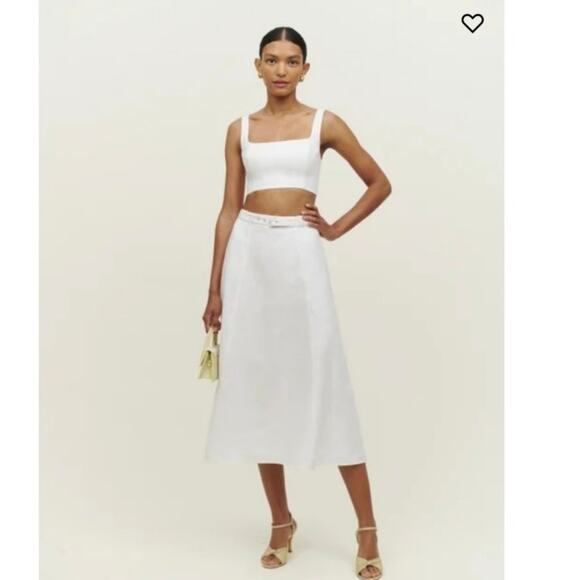 Reformation Cole Two Piece Set Linen Skirt+Top size 10 - Picture 2 of 8
